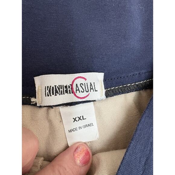 Kosher Casual modest knee length khaki pull on soft waist stretch skirt sz XXL - Picture 5 of 12